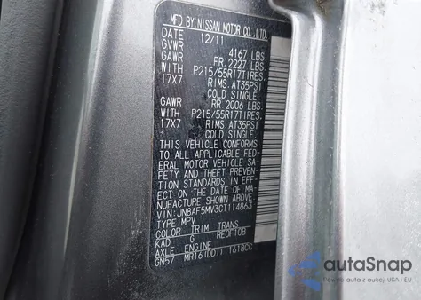 2012 Nissan Juke Sl from USA, damaged, VIN JN8AF5MV3CT114863